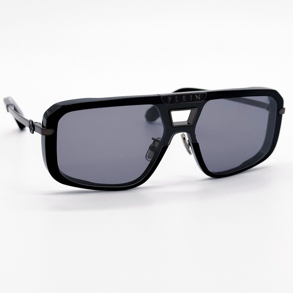 NEW PHILIPP PLEIN SUNGLASSES SPP008M 700X SHIELD  BLACK MEN EYEWEAR PHILIPP PLEI